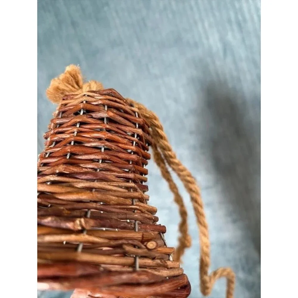 Rustic Grapevine Wicker Hanging Bell Farmhouse Decoration